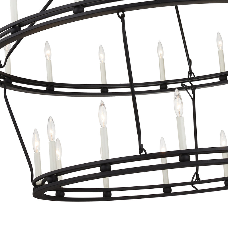 Troy Lighting F6235-TBK 28 Light Chandelier, Textured Black