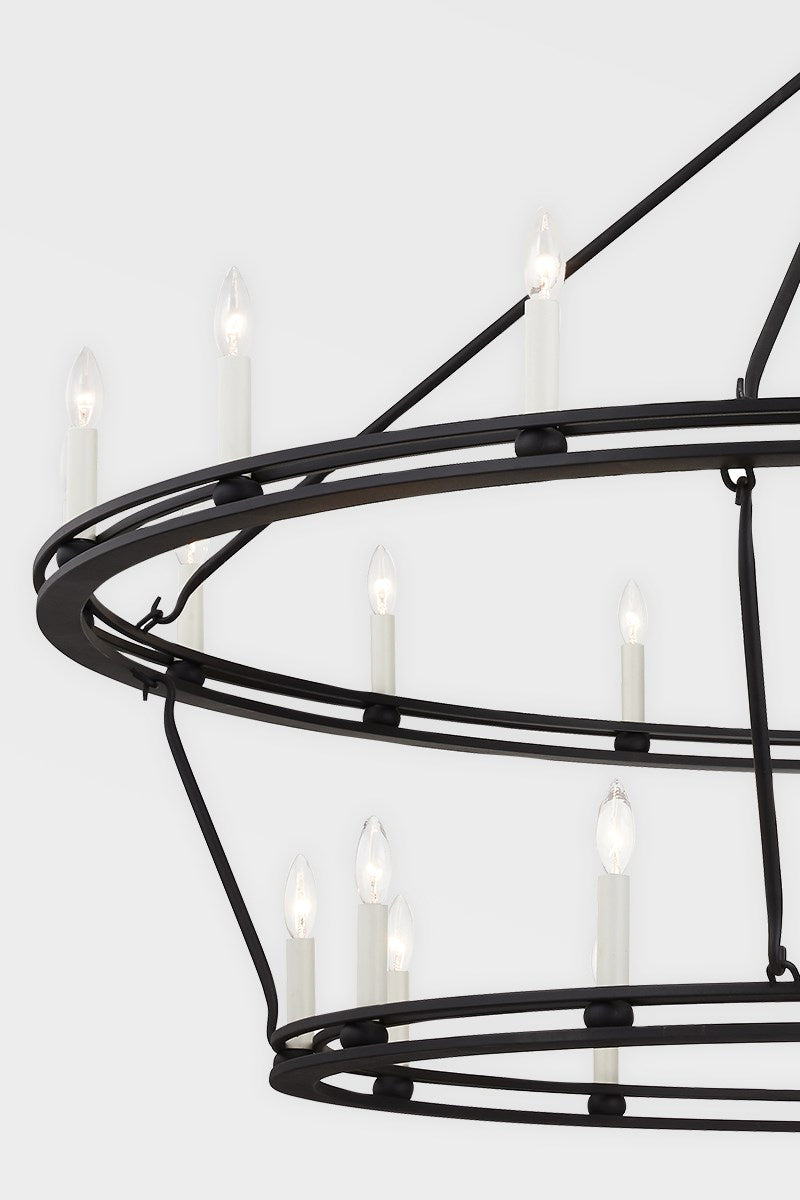 Troy Lighting F6235-TBK 28 Light Chandelier, Textured Black