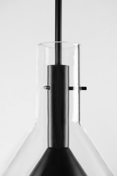 Troy Lighting F7666-SBK One Light Pendant, Satin Black