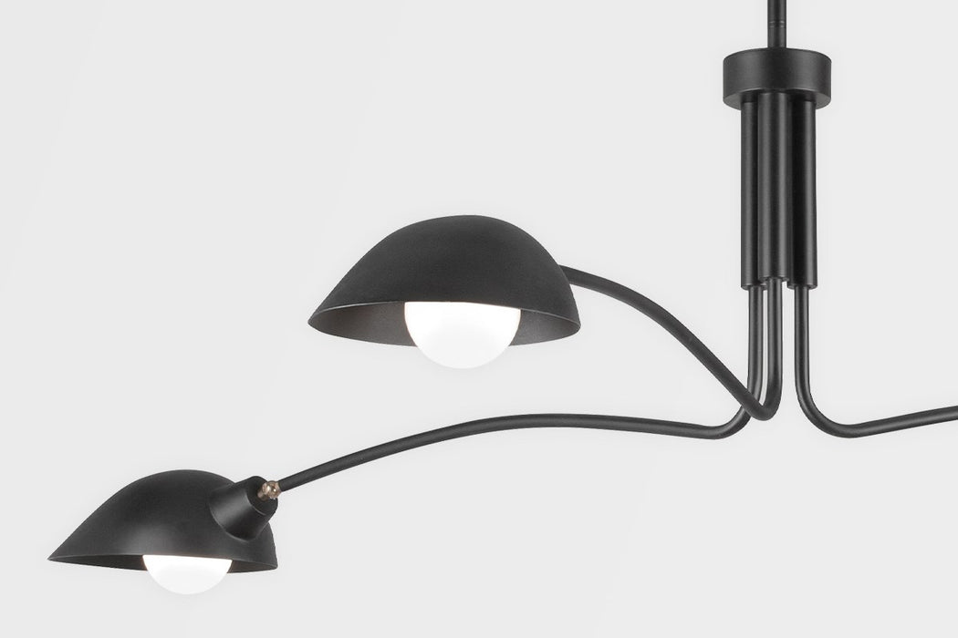 Troy Lighting F7813-SBK Three Light Chandelier, Soft Black