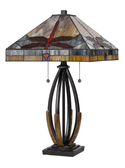 Cal Lighting BO-3009TB Two Light Table Lamp, Tiffany