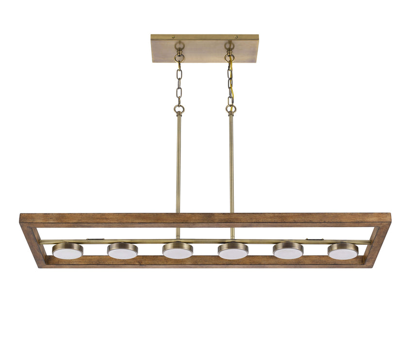 Cal Lighting FX-3760-6 LED Island Chandelier, Light Oak