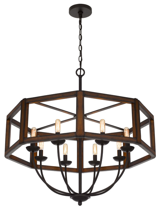 Cal Lighting FX-3761-8 Eight Light Chandelier, Oak