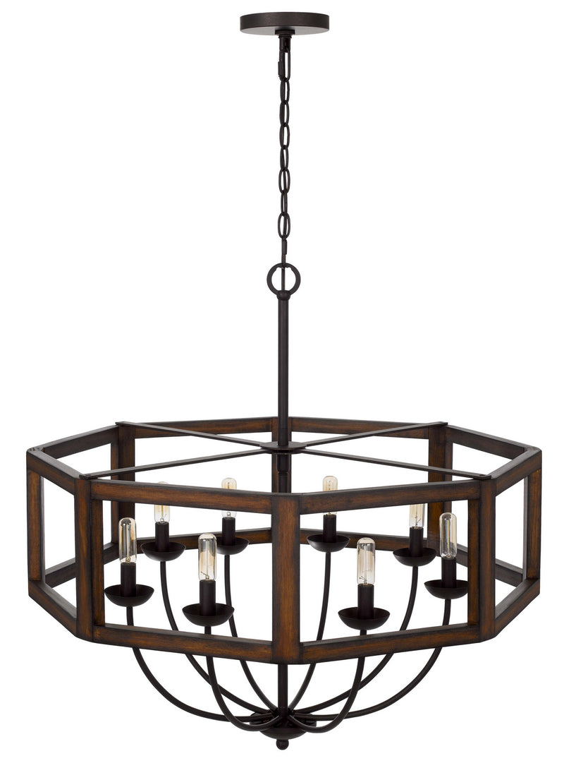 Cal Lighting FX-3761-8 Eight Light Chandelier, Oak