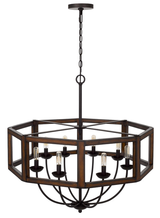 Cal Lighting FX-3761-8 Eight Light Chandelier, Oak