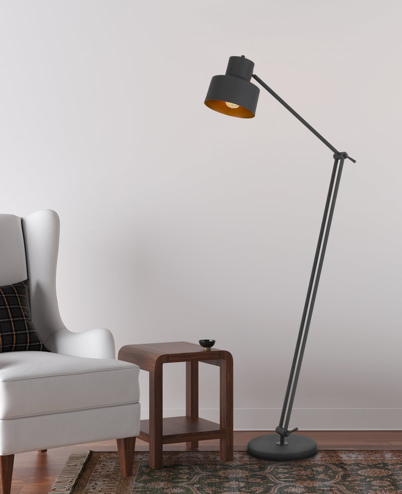 Cal Lighting BO-2966FL One Light Floor Lamp, Matte Black