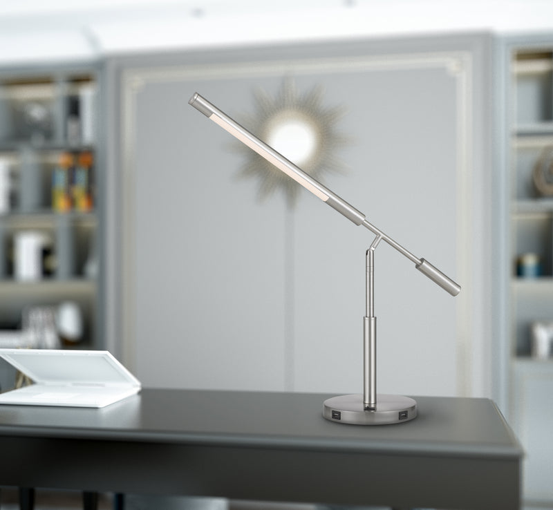 Cal Lighting BO-2967DK LED Desk Lamp, Brushed Steel