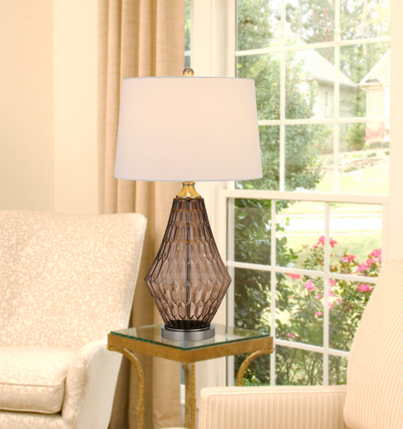 Cal Lighting BO-2970TB One Light Table Lamp, Smoky