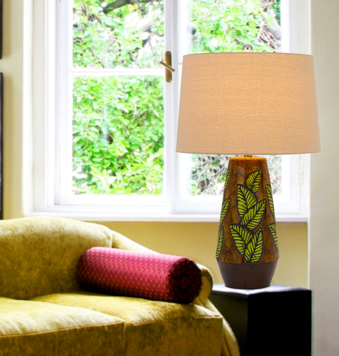 Cal Lighting BO-2973TB One Light Table Lamp, Cocoa