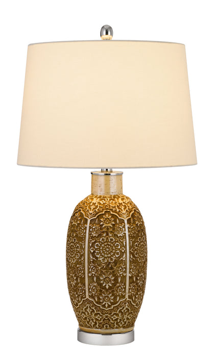 Cal Lighting BO-2974TB One Light Table Lamp, Cinnamon