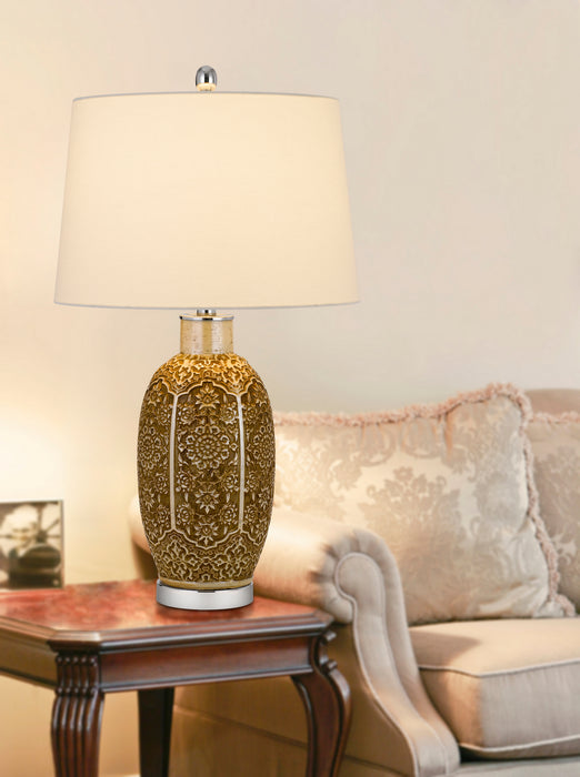 Cal Lighting BO-2974TB One Light Table Lamp, Cinnamon