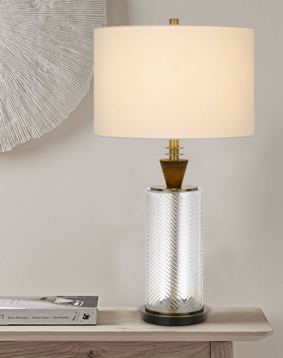 Cal Lighting BO-2987TB One Light Table Lamp, Glass/Dark Bronze