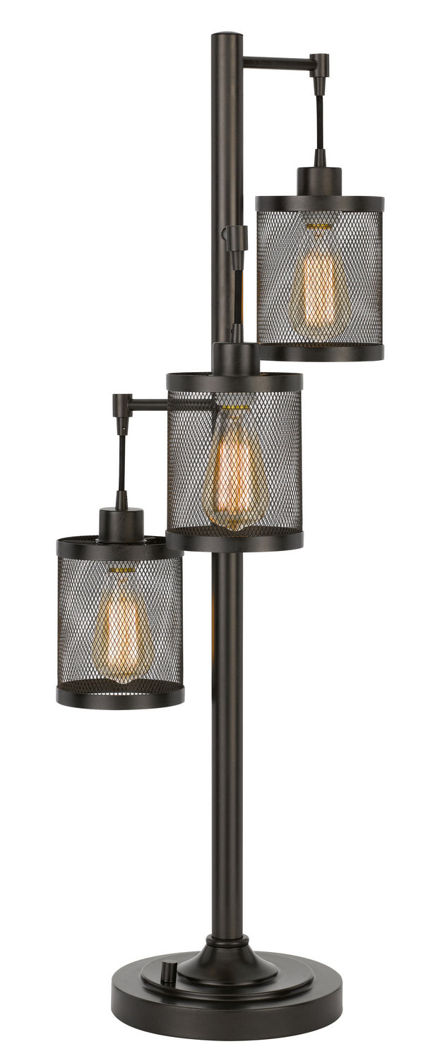 Cal Lighting BO-2991DK Three Light Table Lamp, Dark Bronze
