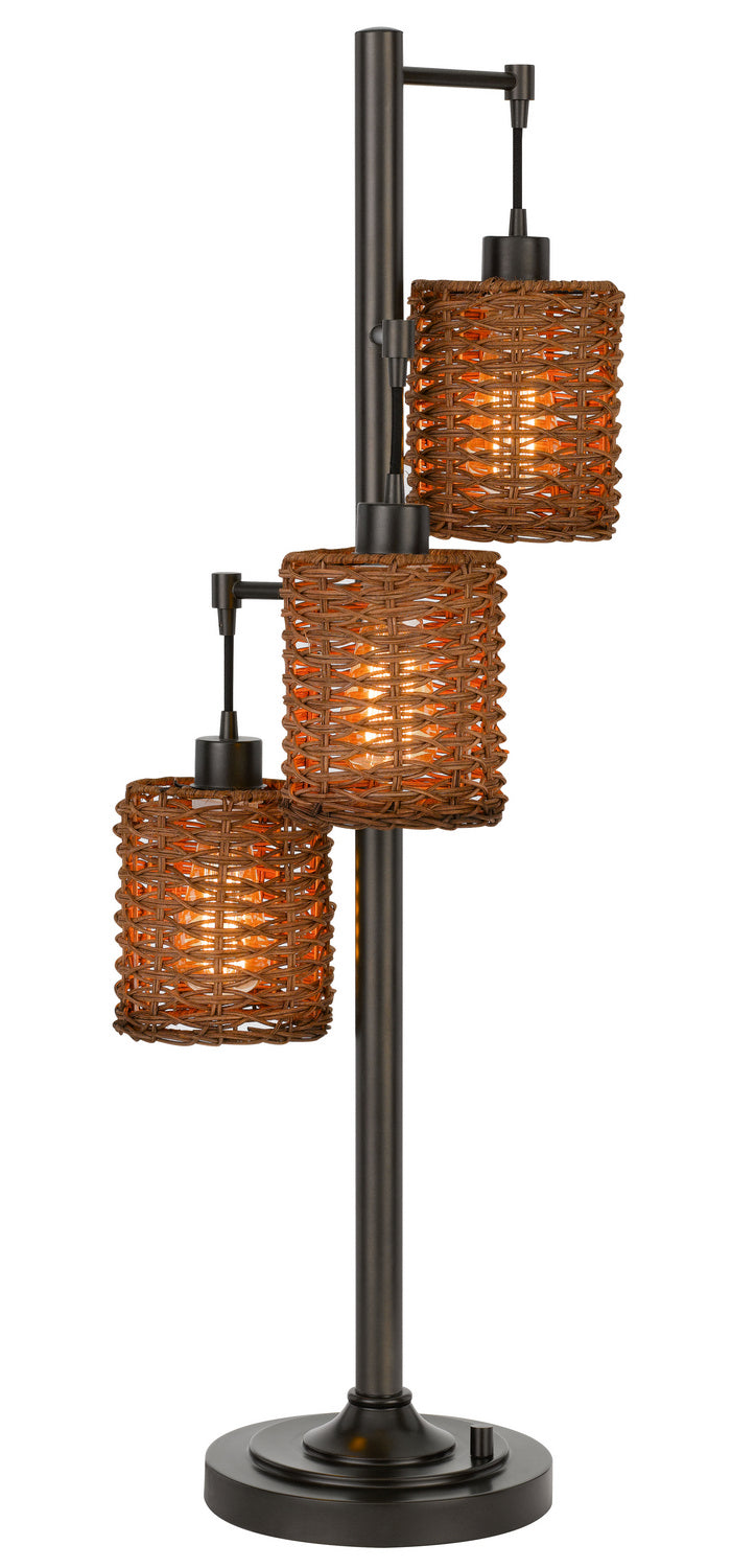 Cal Lighting BO-2992DK Three Light Table Lamp, Dark Bronze