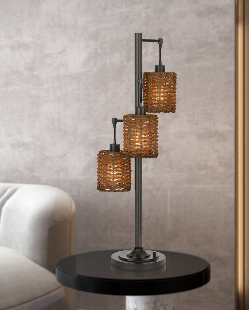 Cal Lighting BO-2992DK Three Light Table Lamp, Dark Bronze