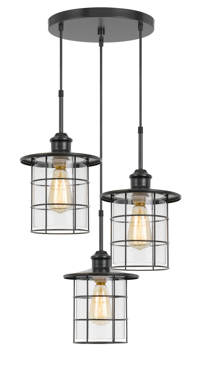 Cal Lighting FX-2668-3P Three Light Pendant, Dark Bronze