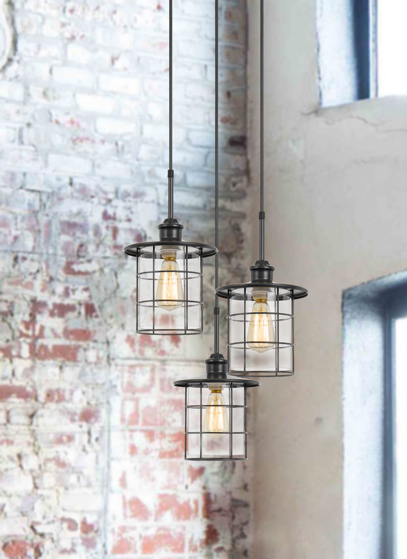 Cal Lighting FX-2668-3P Three Light Pendant, Dark Bronze