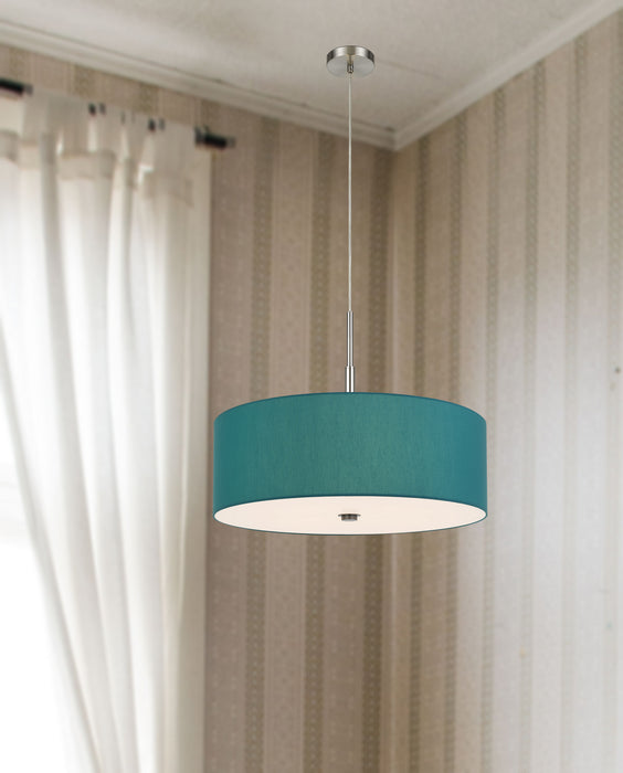 Cal Lighting FX-3744-BL Four Light Pendant, Aqua blue