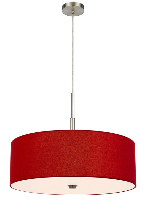 Cal Lighting FX-3744-RED Four Light Pendant, Maroon