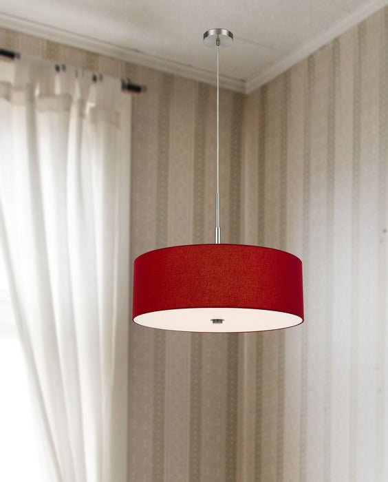 Cal Lighting FX-3744-RED Four Light Pendant, Maroon