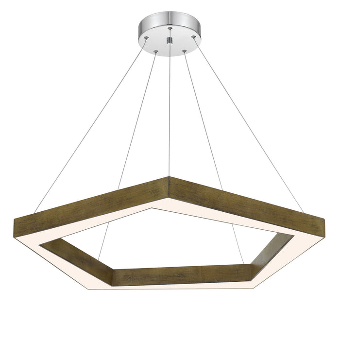 Cal Lighting FX-3745-38 LED Pendant, Light Oak