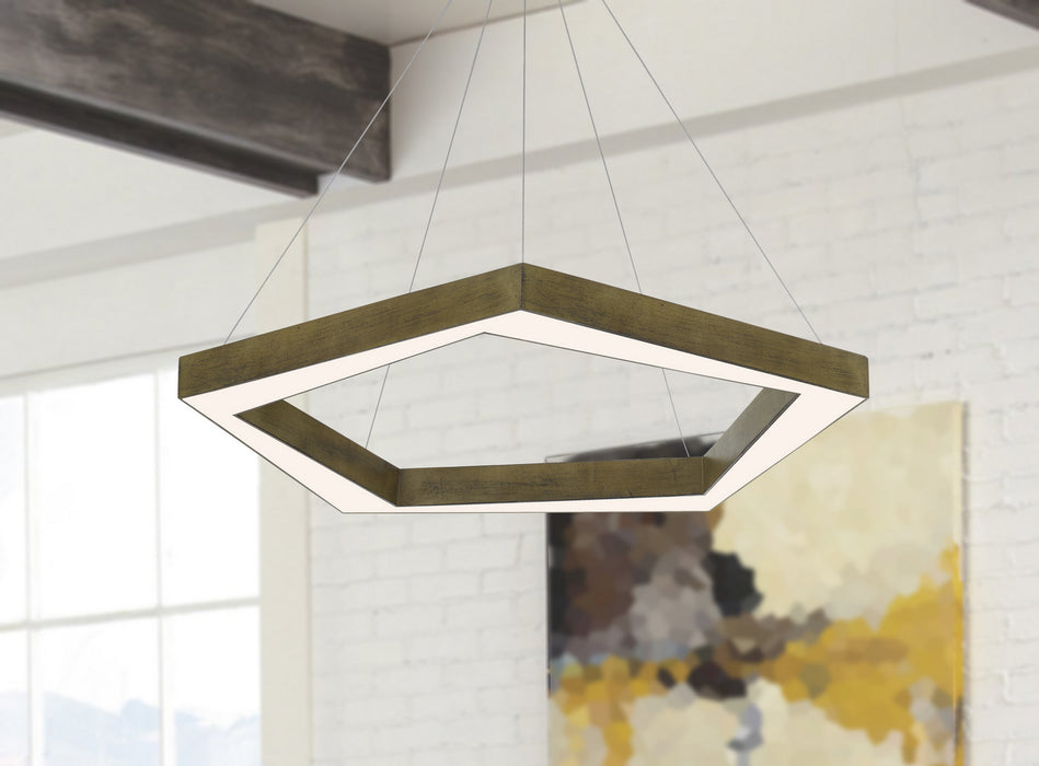 Cal Lighting FX-3745-38 LED Pendant, Light Oak