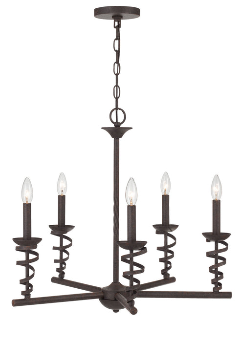 Cal Lighting FX-3746-5 Five Light Chandelier, Texture black