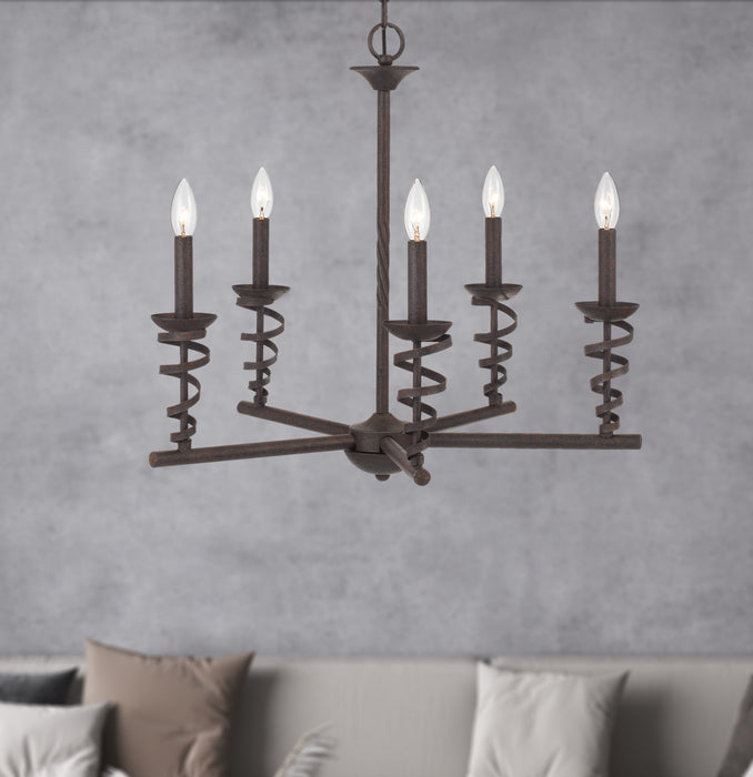 Cal Lighting FX-3746-5 Five Light Chandelier, Texture black