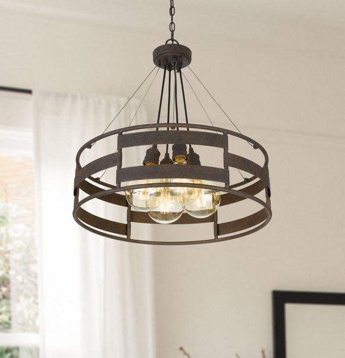 Cal Lighting FX-3747-4 Four Light Chandelier, Rust