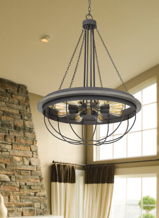 Cal Lighting FX-3748-8 Eight Light Chandelier, Dove Grey