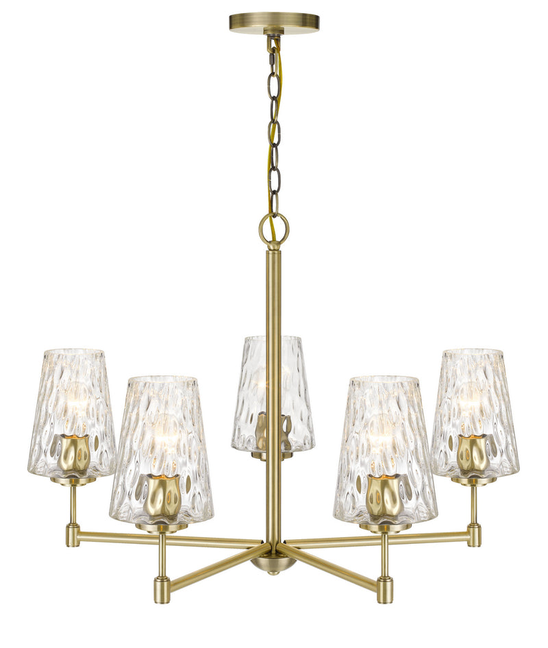 Cal Lighting FX-3749-5 Five Light Chandelier, Antique Brass