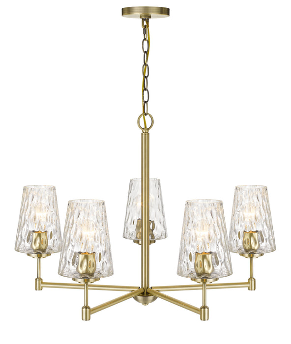 Cal Lighting FX-3749-5 Five Light Chandelier, Antique Brass