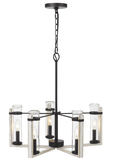 Cal Lighting FX-3751-5 Five Light Chandelier, White Washed