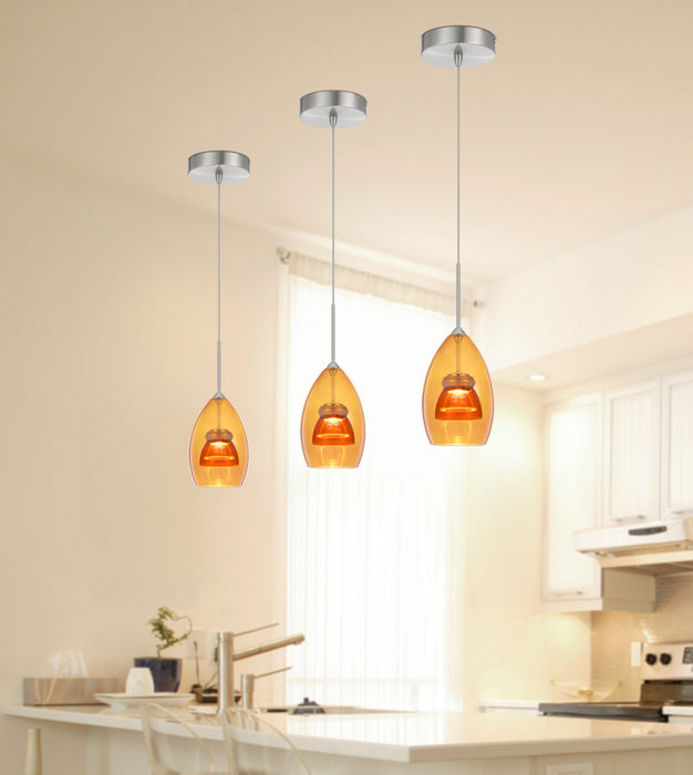 Cal Lighting UP-128-AM-AMBCL LED Mini Pendant, Amber/Yellow