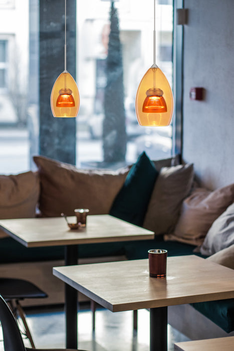 Cal Lighting UP-128-AM-AMBCL LED Mini Pendant, Amber/Yellow
