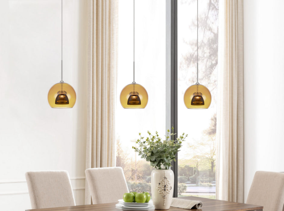 Cal Lighting UP-335-AM-SMOCL LED Mini Pendant, Amber/Smoke