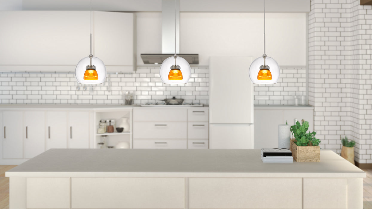 Cal Lighting UP-335-CL-AMBCL LED Mini Pendant, Clear Yellow