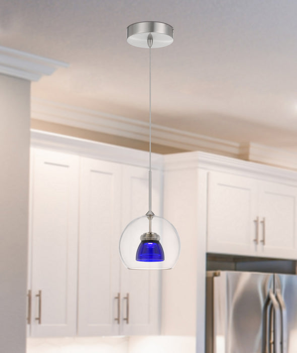 Cal Lighting UP-335-CL-BLUCL LED Mini Pendant, Clear Blue