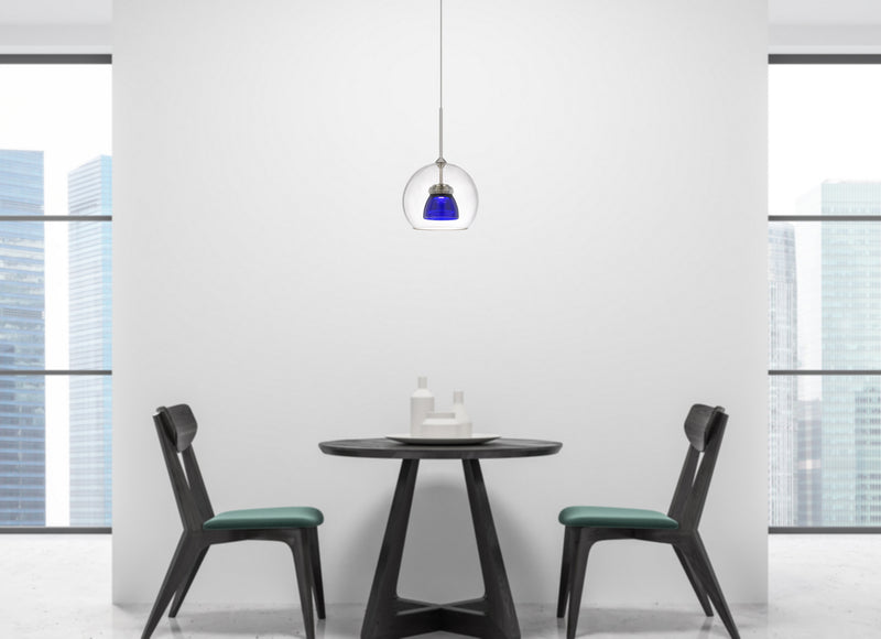 Cal Lighting UP-335-CL-BLUCL LED Mini Pendant, Clear Blue
