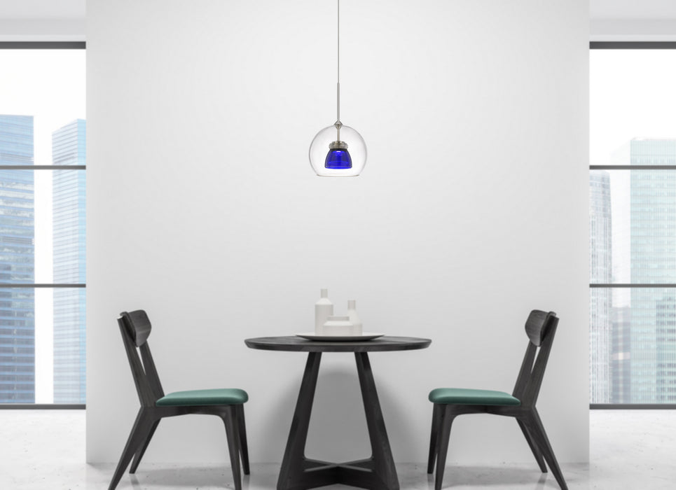 Cal Lighting UP-335-CL-BLUCL LED Mini Pendant, Clear Blue