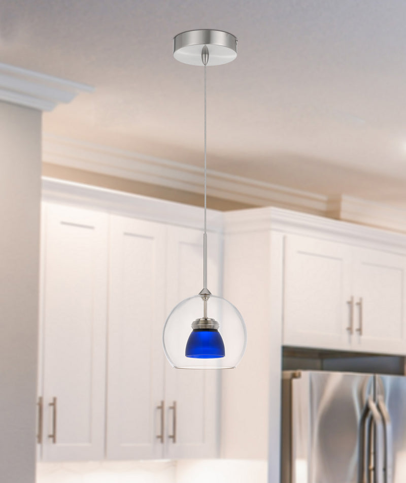 Cal Lighting UP-335-CL-BLUFR LED Mini Pendant, Frosted Blue