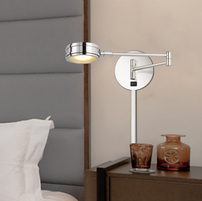 Cal Lighting WL-2927-CH LED Swing Arm Wall Lamp, Chrome