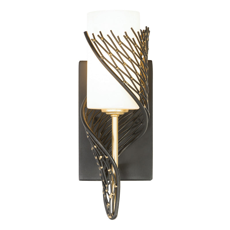 Varaluz 240K01RMBFG One Light Wall Sconce, Matte Black/French Gold
