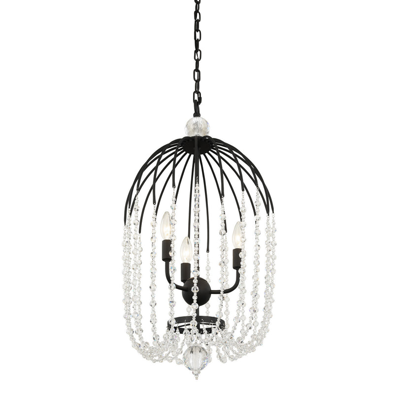 Varaluz 343F03MB Three Light Pendant, Matte Black