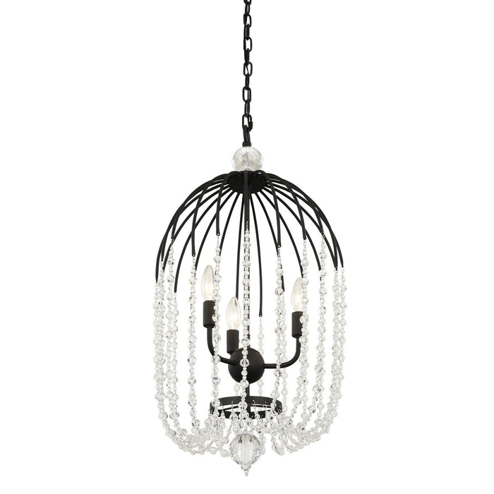 Varaluz 343F03MB Three Light Pendant, Matte Black