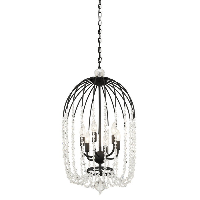 Varaluz 343F06MB Six Light Pendant, Matte Black