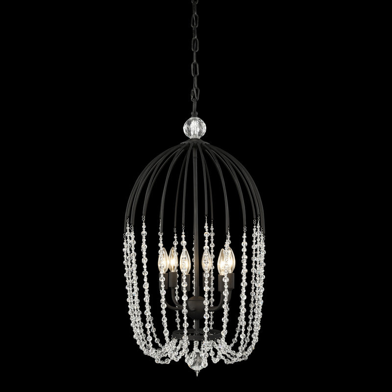 Varaluz 343F06MB Six Light Pendant, Matte Black