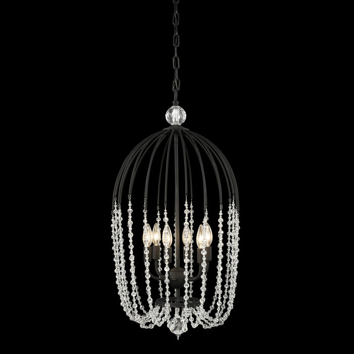 Varaluz 343F06MB Six Light Pendant, Matte Black