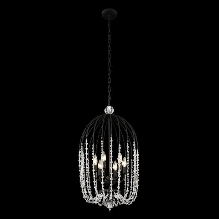 Varaluz 343F06MB Six Light Pendant, Matte Black