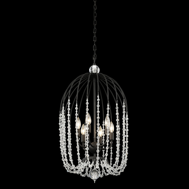 Varaluz 343F06MB Six Light Pendant, Matte Black